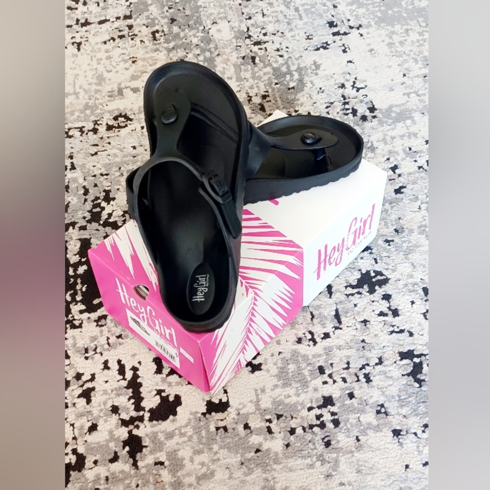 Hey Girl sandals size:9 color:black